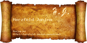Herzfeld Janina névjegykártya